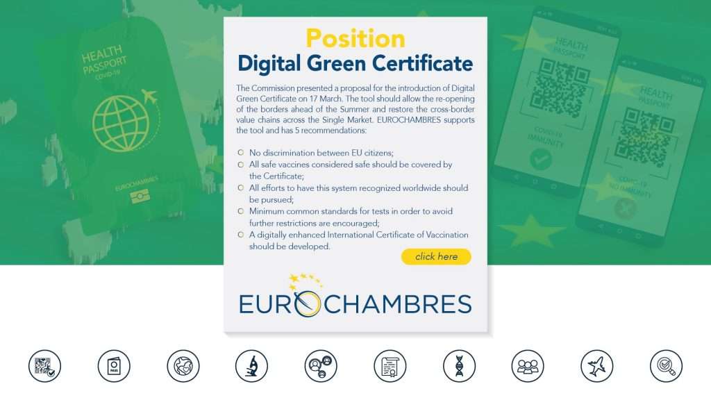 Eurochambres position on Digital Green Certificate – 5 golden principles for the Digital Green Certificate