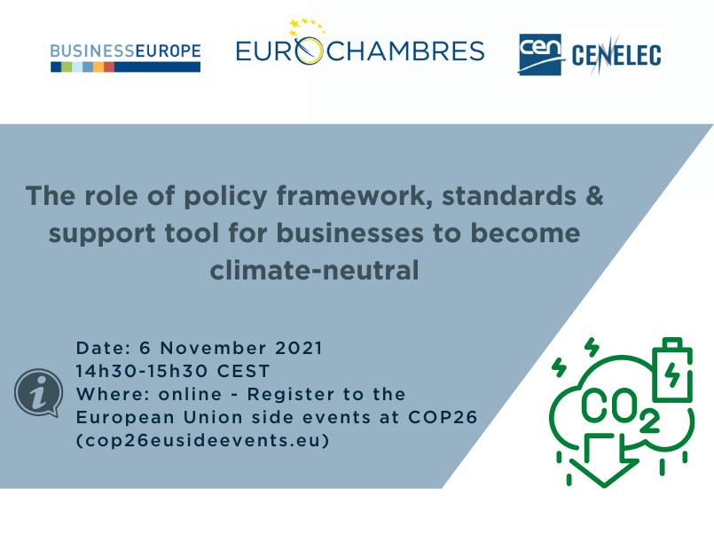 COP26 SPECIAL EVENT: HOW TO HELP BUSINESS BECOME CLIMATE-NEUTRAL