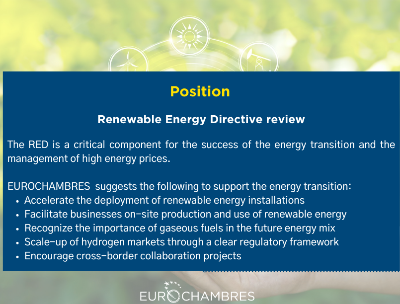 Eurochambres position on the revision of the Renewable Energy Directive -