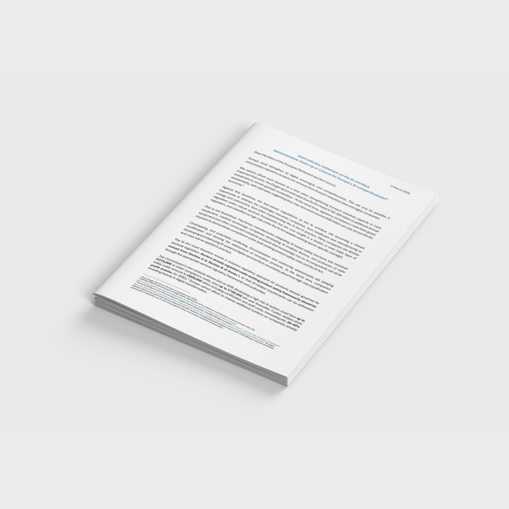 Joint Industry Letter on the AI Omnibus