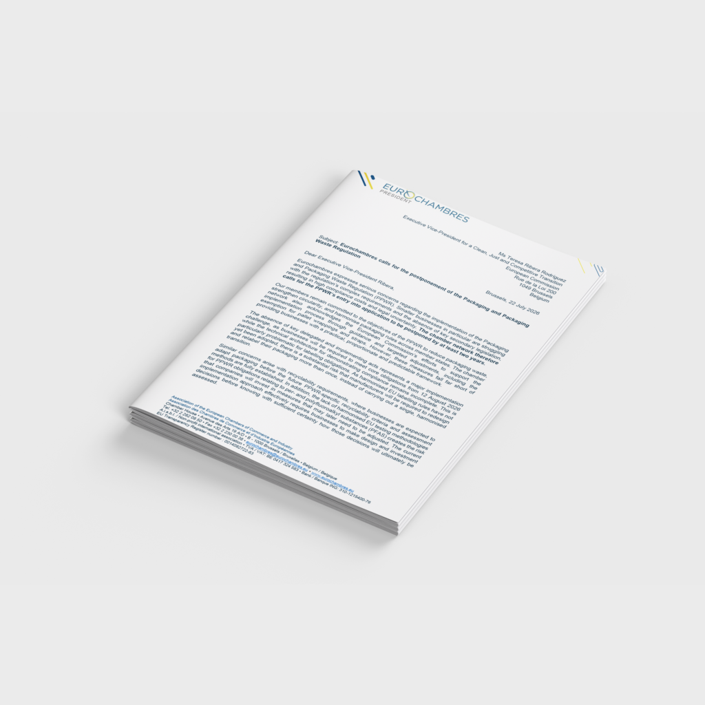 Letter on the postponement of the Packaging and Packaging Waste Regulation